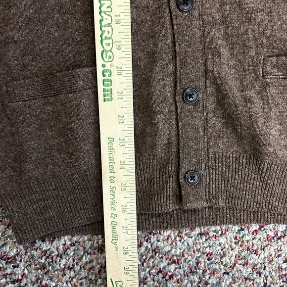 Uniqlo NWOT Heathered Brown Pure Wool V-Neck Button-Up Cardigan Sweater Size M - Picture 13 of 13